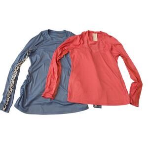 Lucky In Love Long Sleeve Top Blue Coral Tennis Pickleball Golf Medium BUNDLE